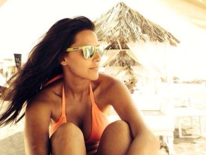 Actress Neha Dhupia Sexy Real Life Photos At Beach 1