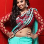 Aarushi Hot Navel Show Photos in Saree