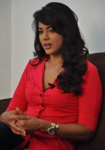 Sameera Reddy Sexy Pictures in Red Dress
