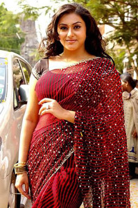 Actress Namitha Cute Smiling Pictures in Saree
