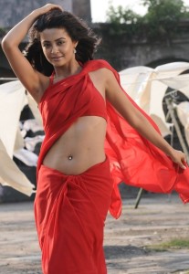 Surveen Chawla Hot Navel Show Images in Saree From Itlu Prematho Telugu Movie
