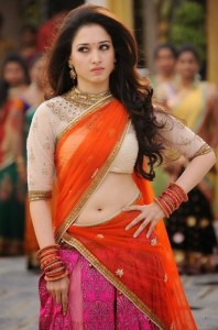 Actress Tamanna Latest Hot Navel Show Images in Half Saree 